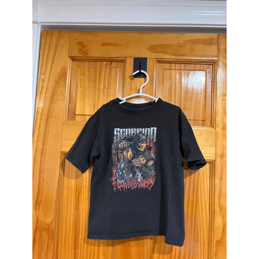 Vintage Scorpion Flawless Victory T-Shirt Black Graphic Tee Mortal Kombat Style